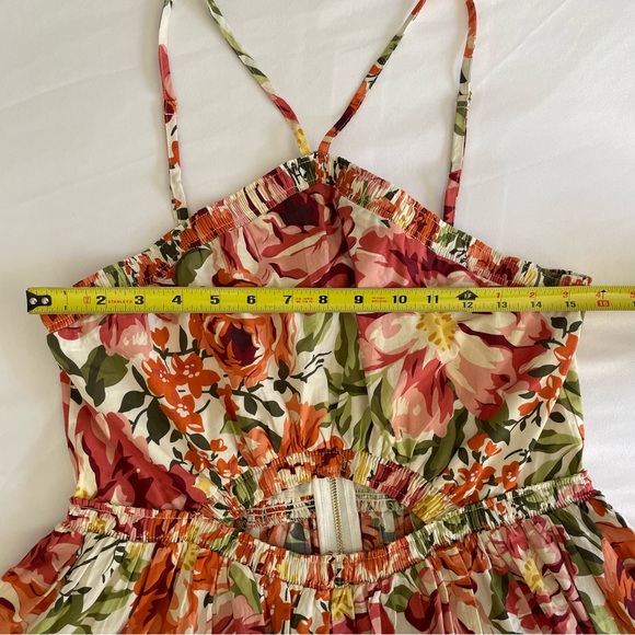 NWT Petal & Pup Seven Wonders Madeira Orange Floral Cutout Maxi Dress - Picture 15 of 17